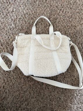 Target Cream Sherpa Convertible Crossbody Tote